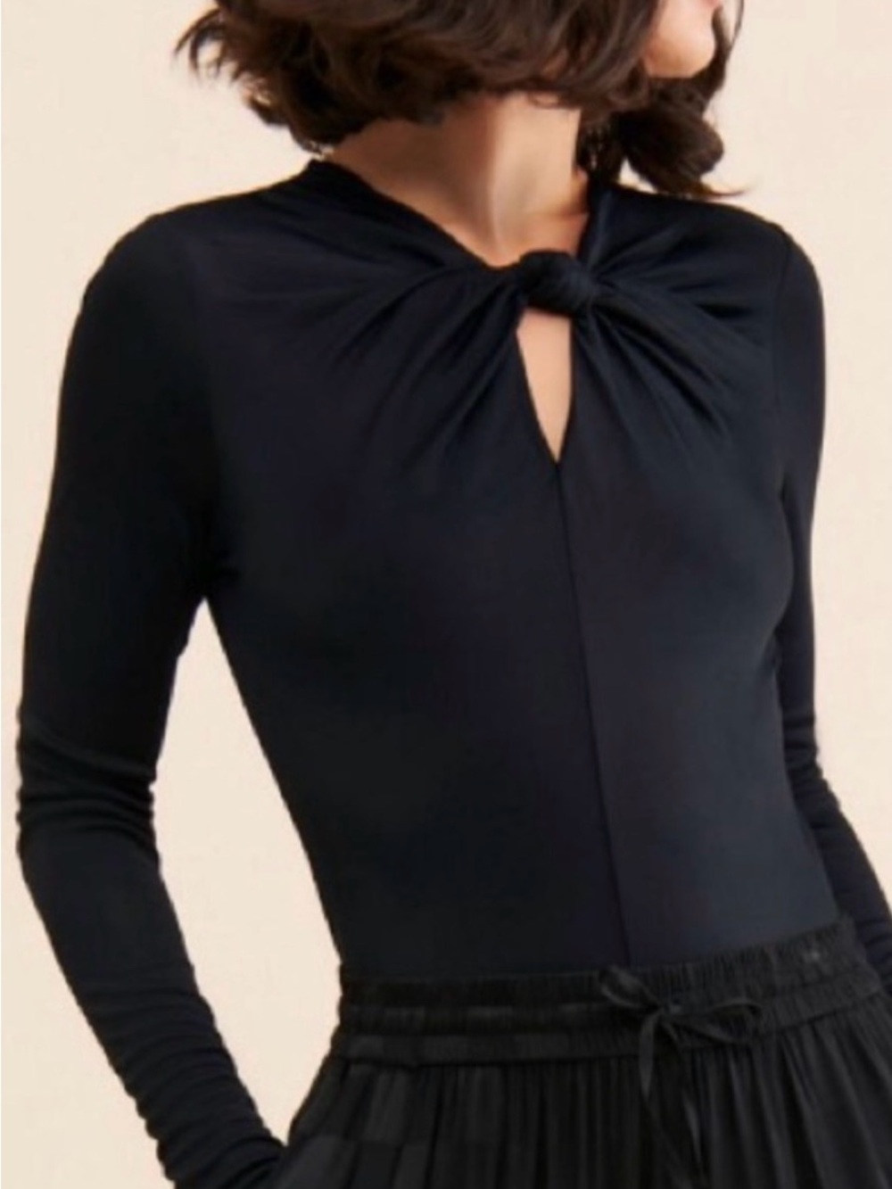 FARM Rio Twist-Front Cutout Bodysuit, NEW